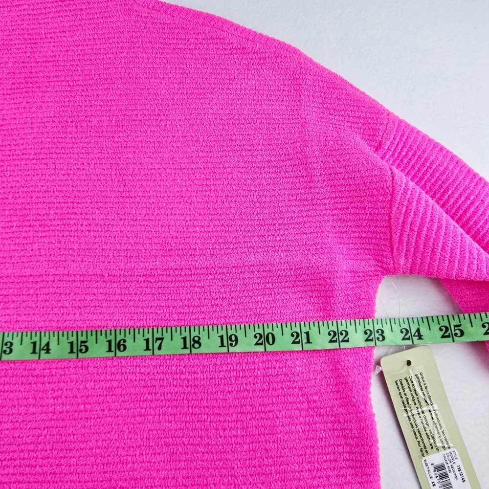 Anthropologie RD Style NWT Neon Pink Ribbed Turtleneck Sweater XS - Picture 8 of 10